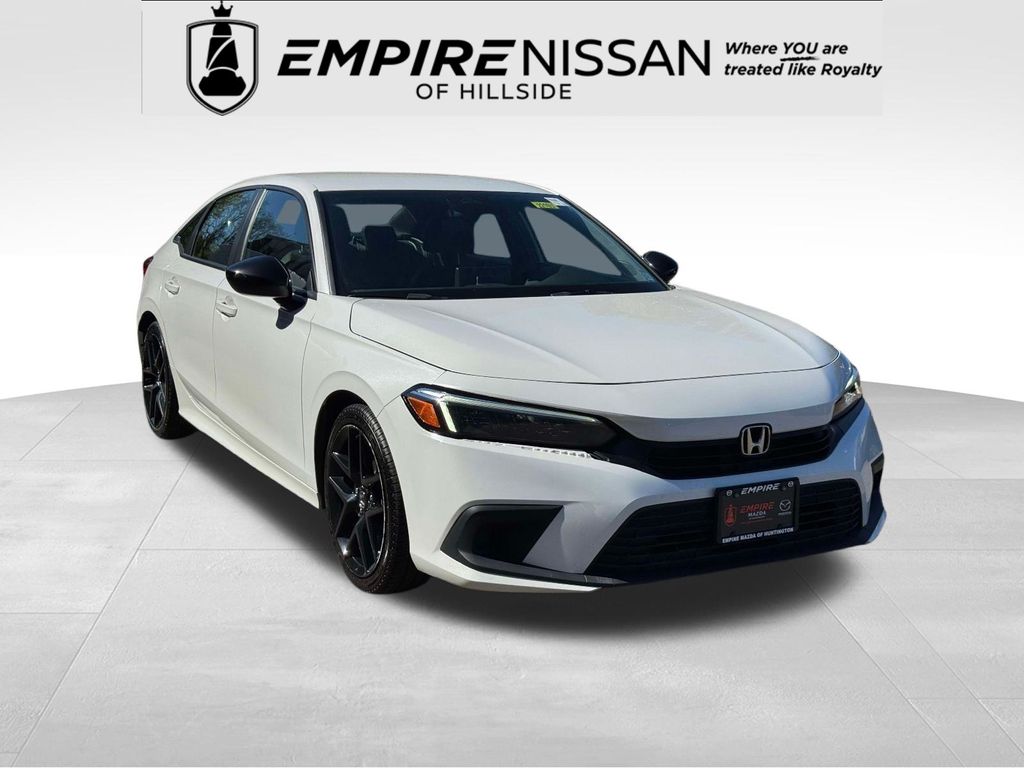 White 2023 Honda Civic Sedan Front-Wheel Drive Continuously Variable Transmission