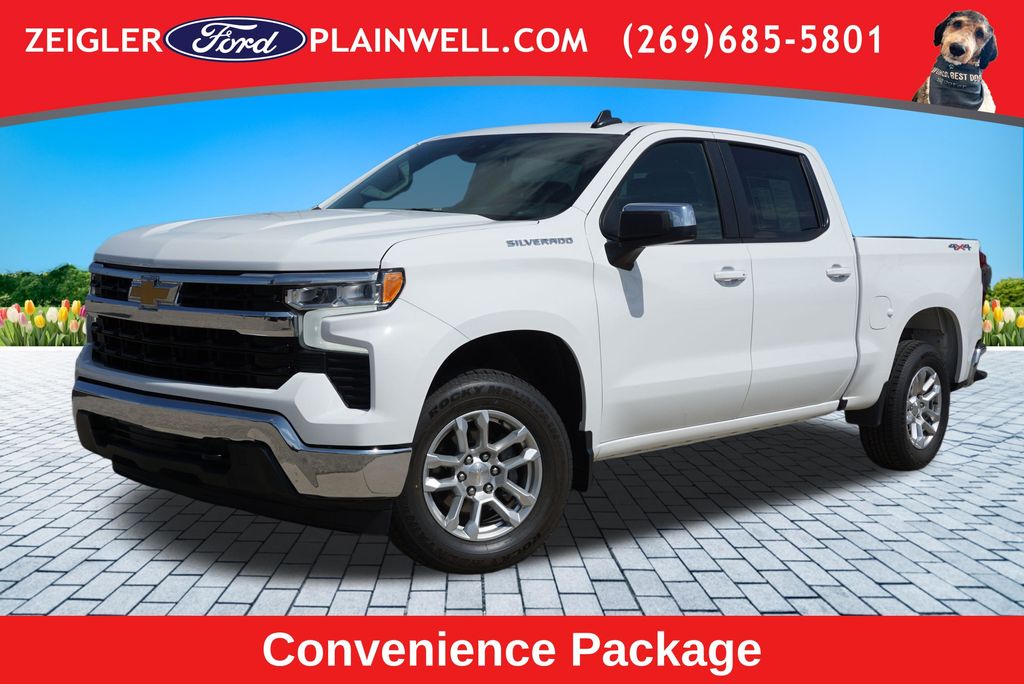 Summit White 2023 Chevrolet Silverado 1500 Pickup Truck Four-Wheel Drive 8-Speed Automatic