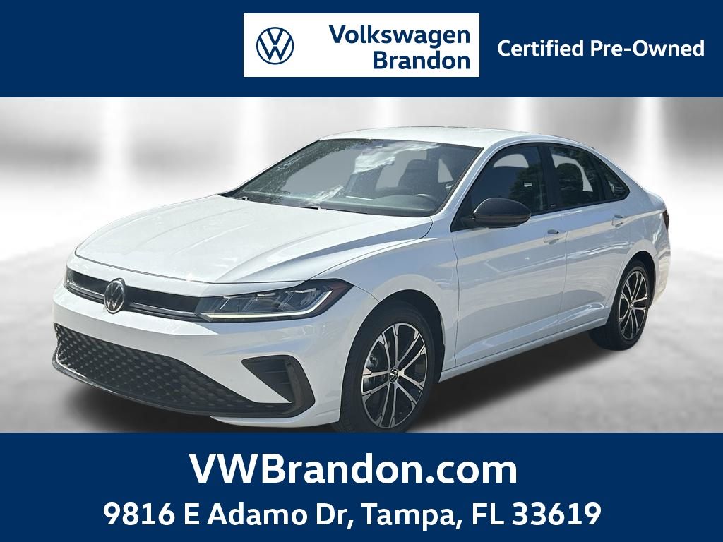 Pure White 2025 Volkswagen Jetta Sedan Front-Wheel Drive 8-Speed Automatic