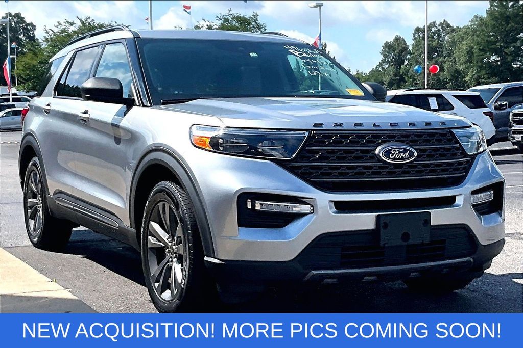 Iconic Silver Metallic 2021 Ford Explorer SUV / Crossover All-Wheel Drive Automatic