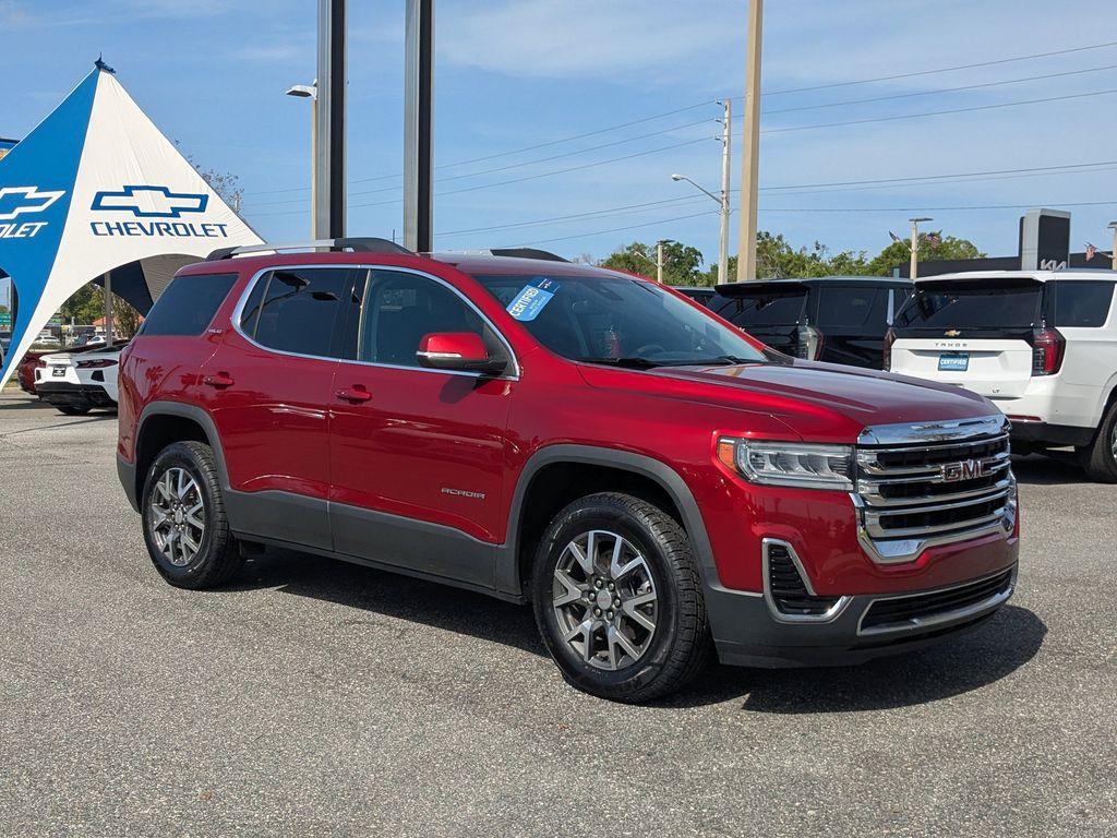 Volcanic Red Tintcoat 2023 GMC Acadia SLE FWD SUV / Crossover Front-Wheel Drive 9-Speed Automatic
