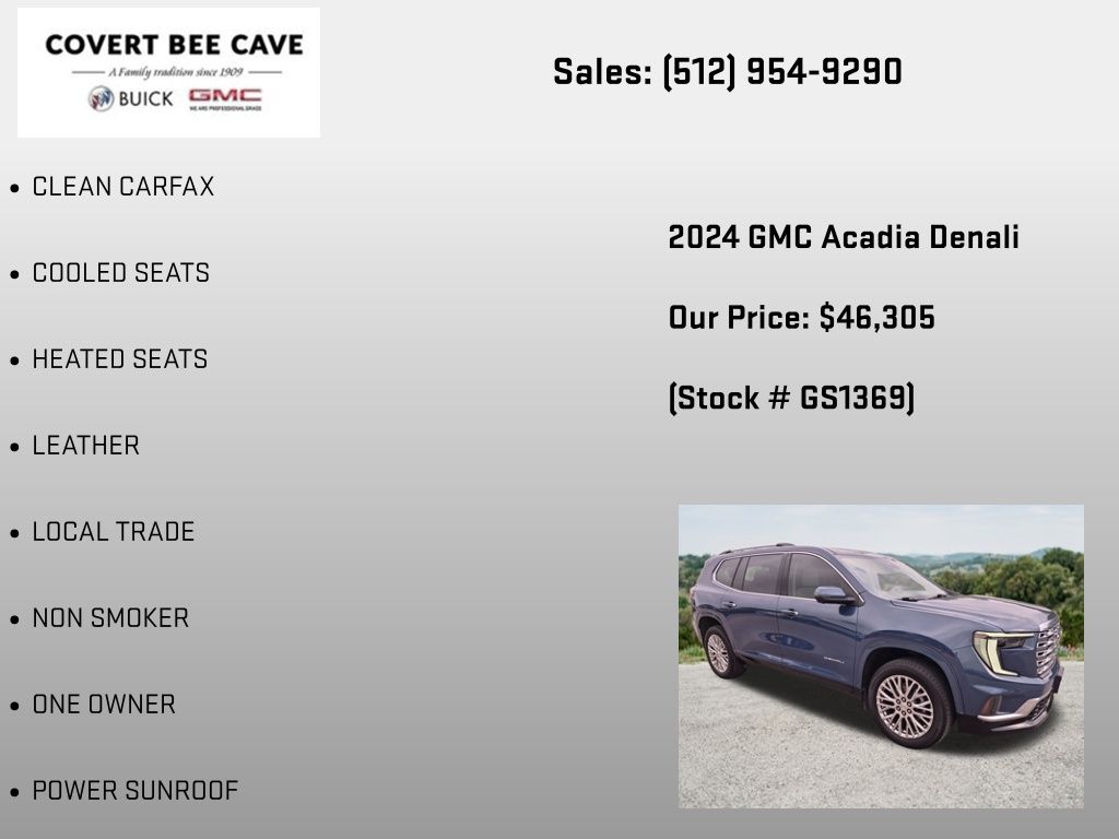 Used Car 2024 Gmc Acadia  Denali For Sale Under $50,000 In Austin, Texas