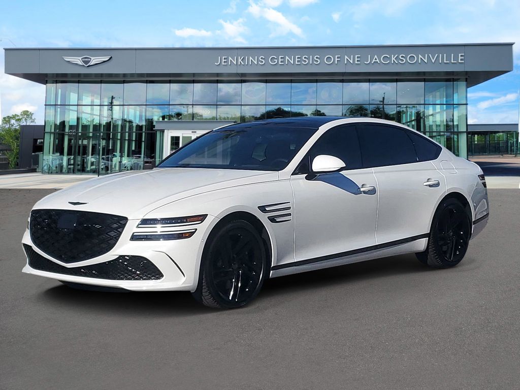 Uyuni White 2026 Genesis G80 3.5T Prestige Black AWD Sedan All-Wheel Drive 8-Speed Automatic