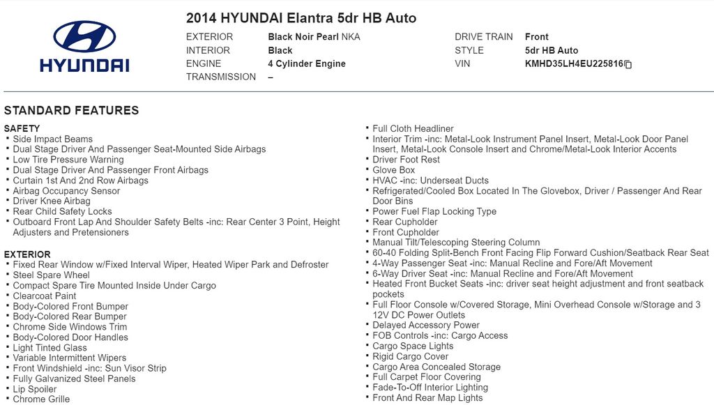 2014 Hyundai Elantra GT Base 20