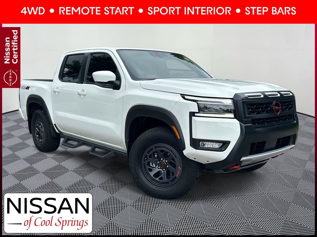 Glacier White 2025 Nissan Frontier Pickup Truck Four-Wheel Drive 9-Speed Automatic Overdrive