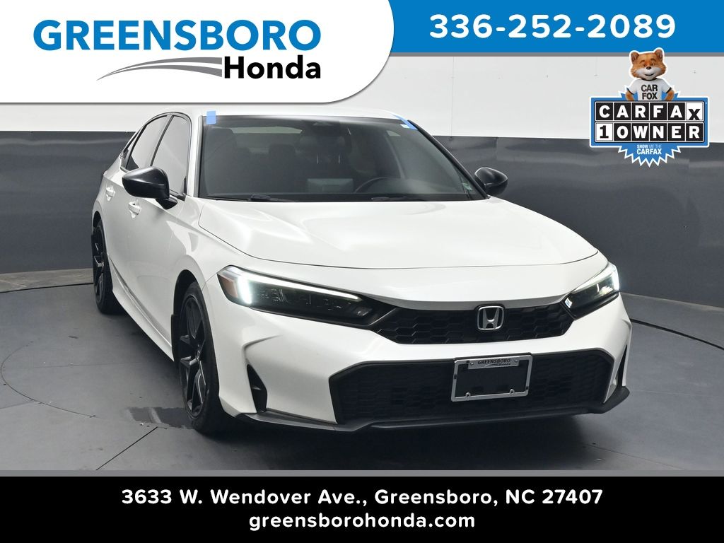 Platinum White Pearl 2025 Honda Civic Sedan Front-Wheel Drive Continuously Variable Transmission