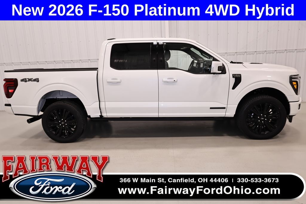 Star White Metallic Tri-Coat 2026 Ford F-150 Platinum SuperCrew 4WD Pickup Truck Four-Wheel Drive Automatic