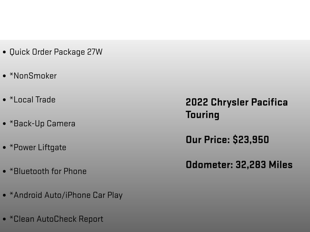 2022 Chrysler Pacifica Touring Black at South Hills CDJR