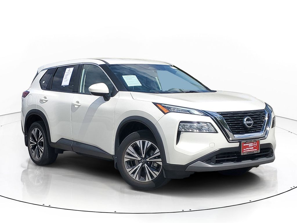 Pearl White Tricoat 2023 Nissan Rogue SV AWD SUV / Crossover All-Wheel Drive Continuously Variable Transmission