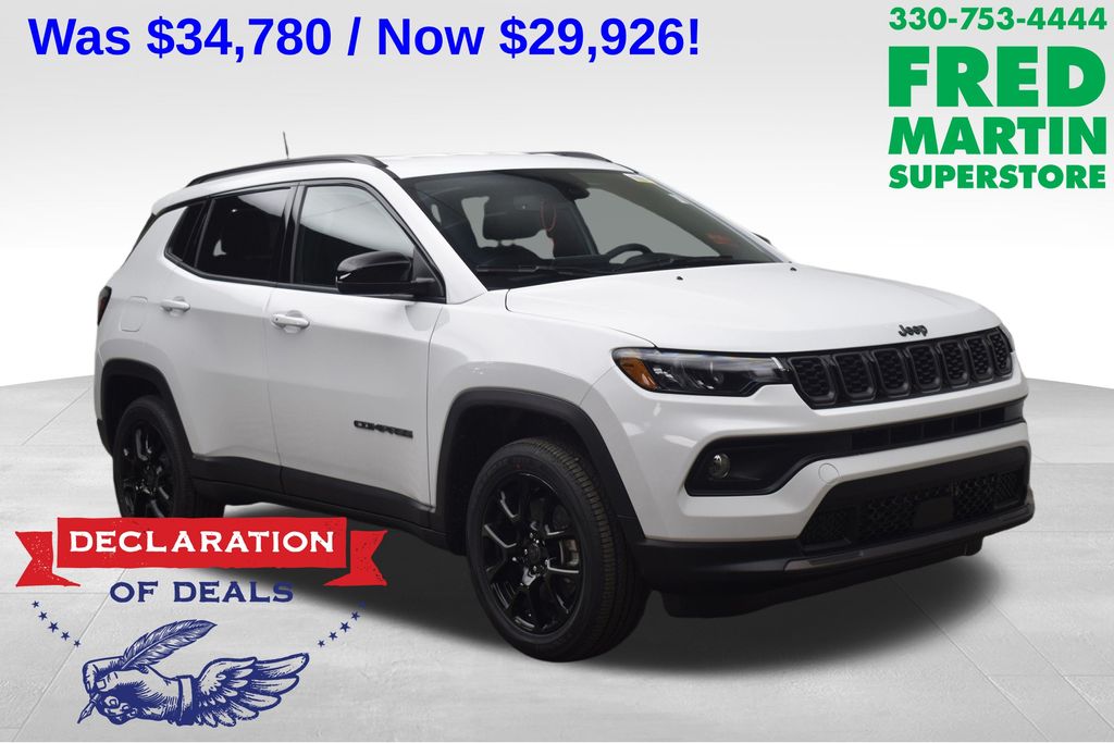 Bright White Clearcoat 2026 Jeep Compass Latitude 4WD SUV / Crossover Four-Wheel Drive 8-Speed Automatic