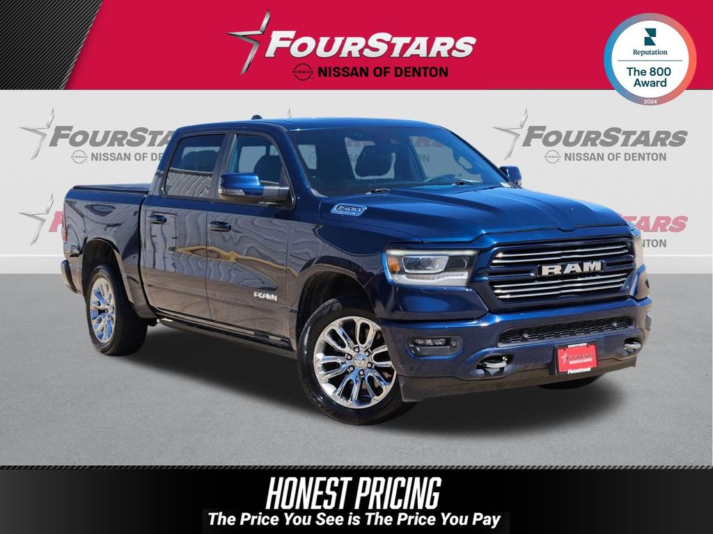 Patriot Blue Pearlcoat 2023 RAM 1500 Laramie Crew Cab RWD Pickup Truck 4X2 8-Speed Automatic