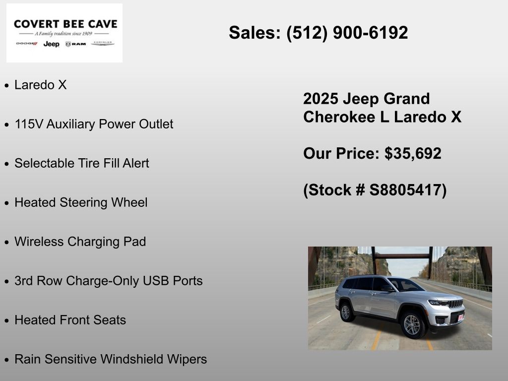 New Car 2025 Jeep Grand Cherokee L  For Sale Under $40,000 In Austin, Texas