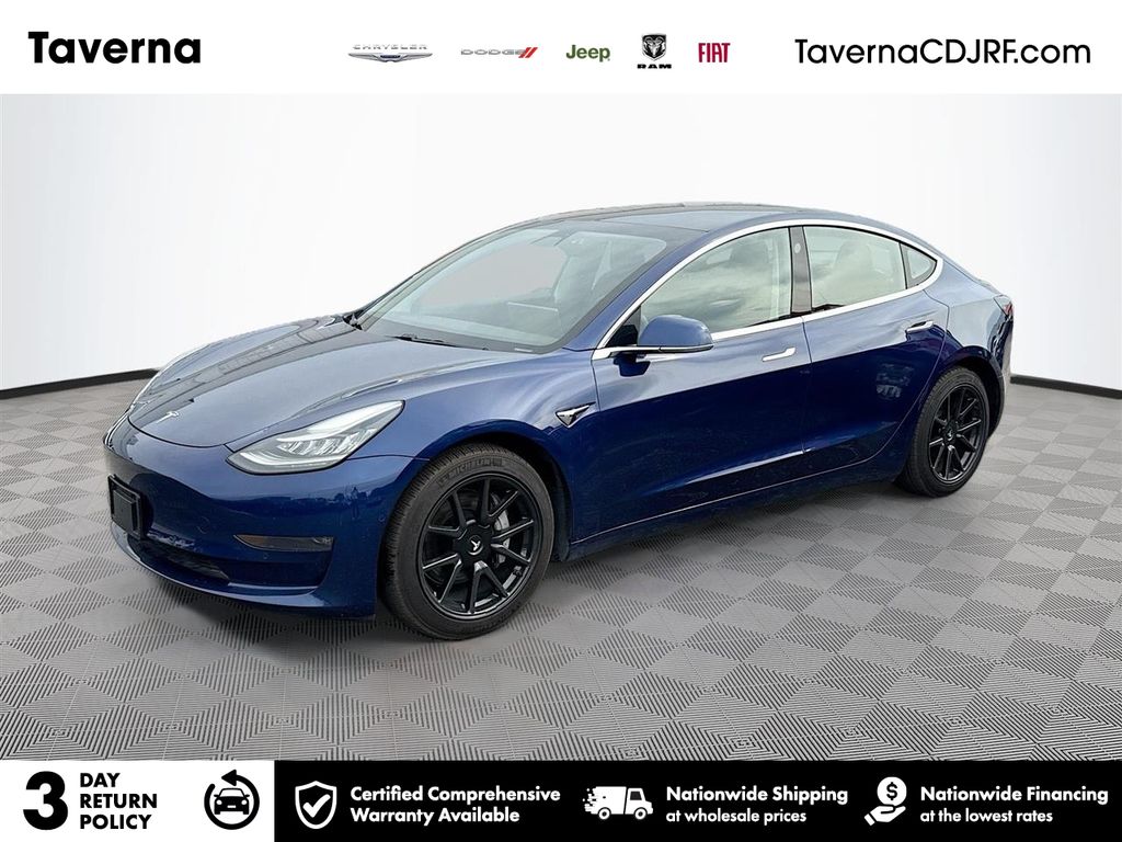 Blue 2018 Tesla Model 3 Sedan All-Wheel Drive 1-Speed Automatic