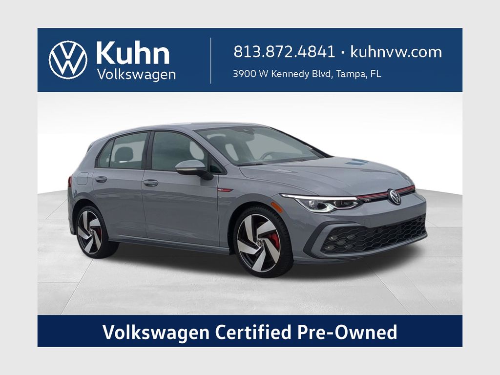 Moonstone Gray 2024 Volkswagen Golf GTI Hatchback Front-Wheel Drive 7-Speed Dual Clutch