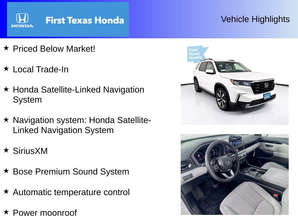 Used Car 2025 Honda Pilot  Touring For Sale Under $50,000 In Austin, Texas