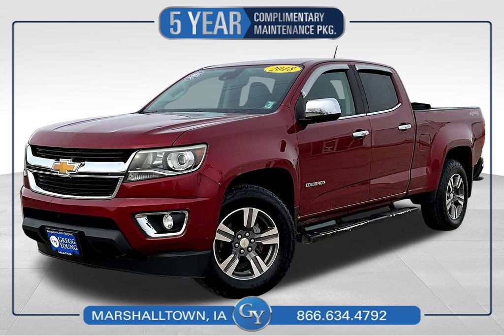 Cajun Red Tintcoat 2018 Chevrolet Colorado LT Crew Cab 4WD Pickup Truck Four-Wheel Drive 8-Speed Automatic