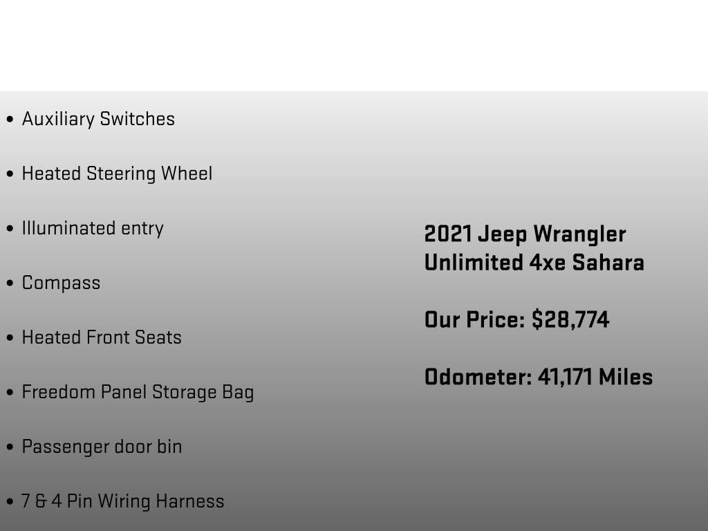 2021 Jeep Wrangler Unlimited Sahara 4xe Gray at Bob Ruth Ford