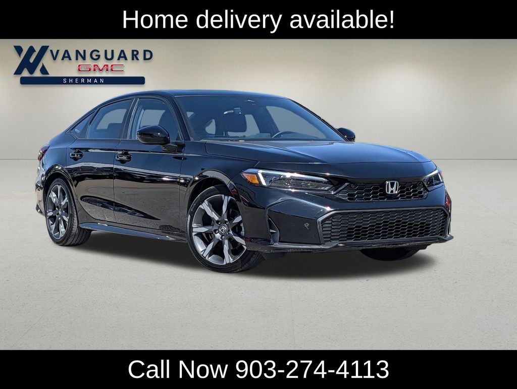 Black 2026 Honda Civic Hybrid Sedan Front-Wheel Drive Continuously Variable Transmission