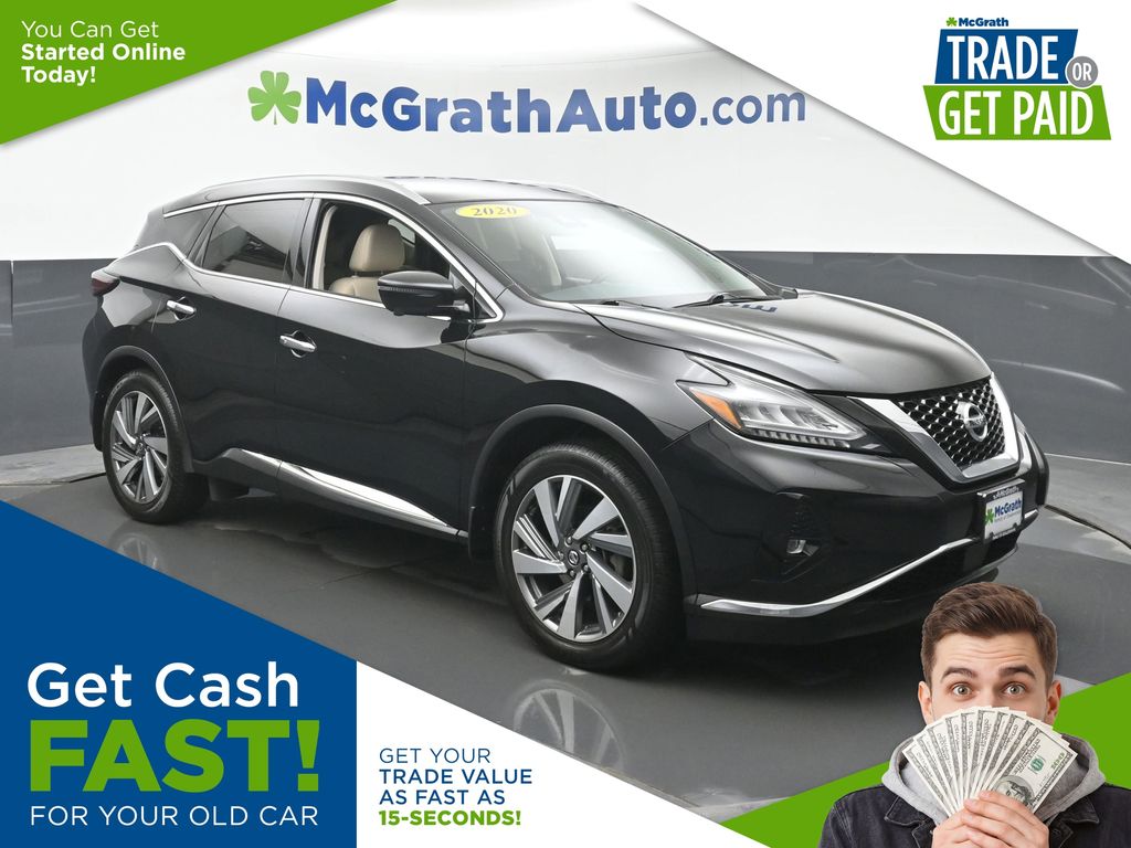 Super Black Metallic 2020 Nissan Murano SL AWD SUV / Crossover All-Wheel Drive Continuously Variable Transmission
