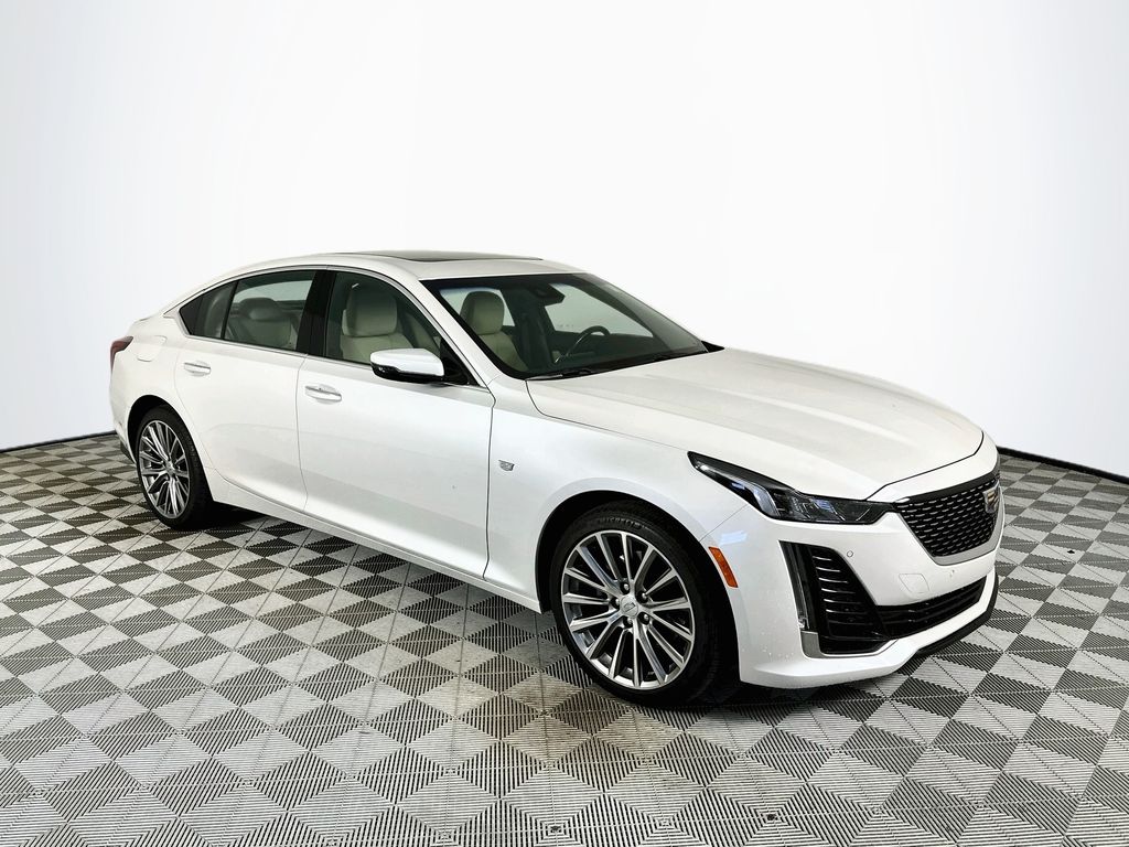 Crystal White 2024 Cadillac CT5 Sedan All-Wheel Drive Automatic