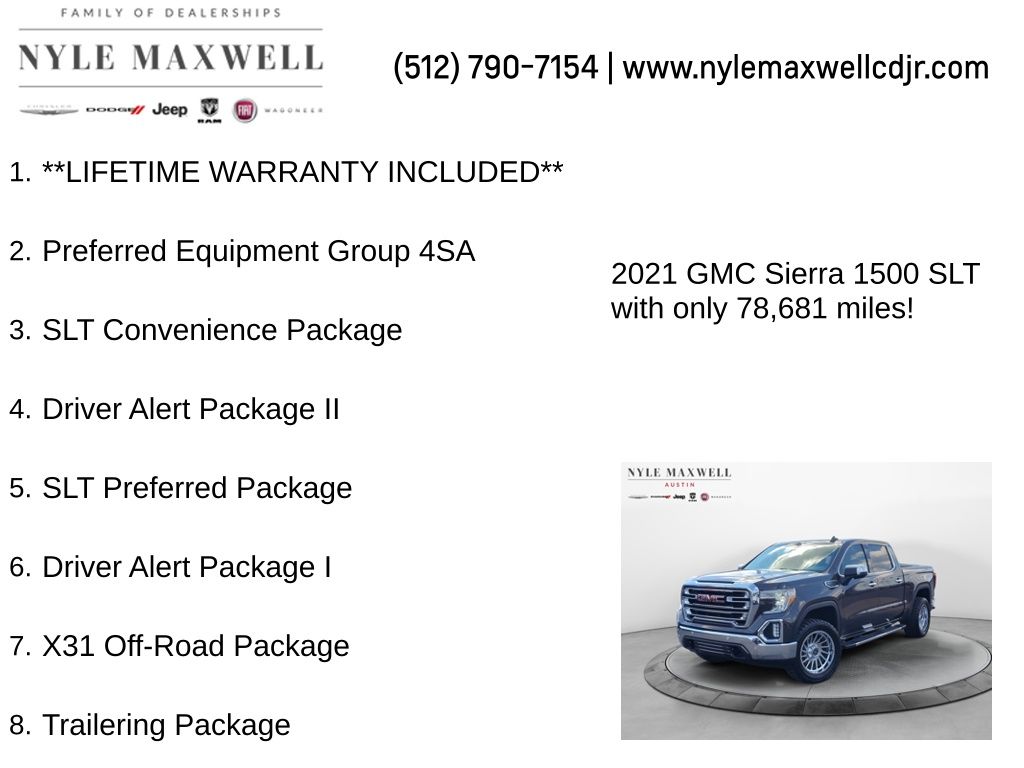 Used Car 2021 Gmc Sierra 1500  Slt For Sale Under $40,000 In Austin, Texas