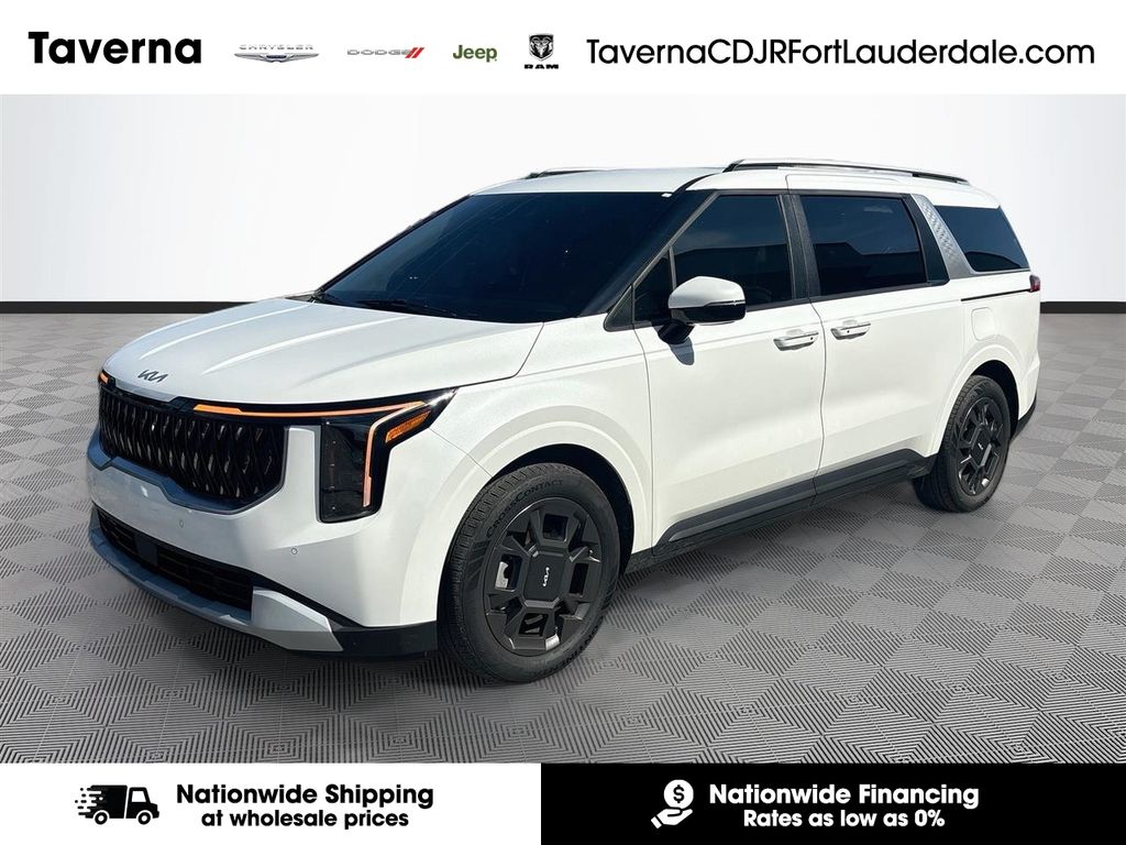Snow White Pearl 2025 Kia Carnival Hybrid Minivan Front-Wheel Drive 6-Speed Automatic
