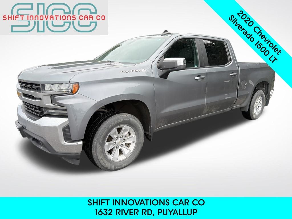Gray (Satin Steel Metallic) 2020 Chevrolet Silverado 1500 LT Crew Cab 4WD Pickup Truck Four-Wheel Drive Automatic