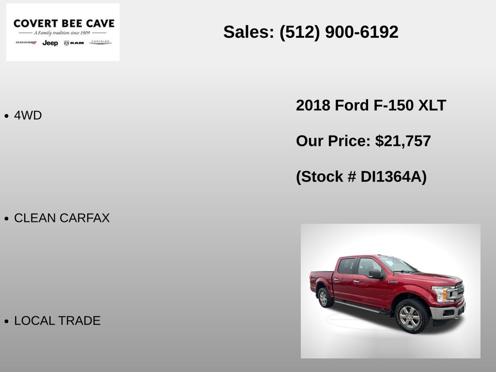 Used Car 2018 Ford F-150  Xlt For Sale Under $25,000 In Austin, Texas