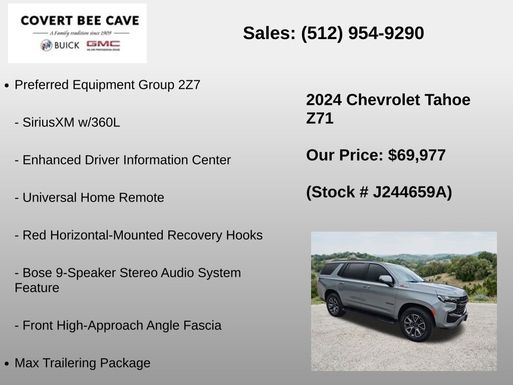 Used Car 2024 Chevrolet Tahoe  Z71 For Sale Under $70,000 In Austin, Texas