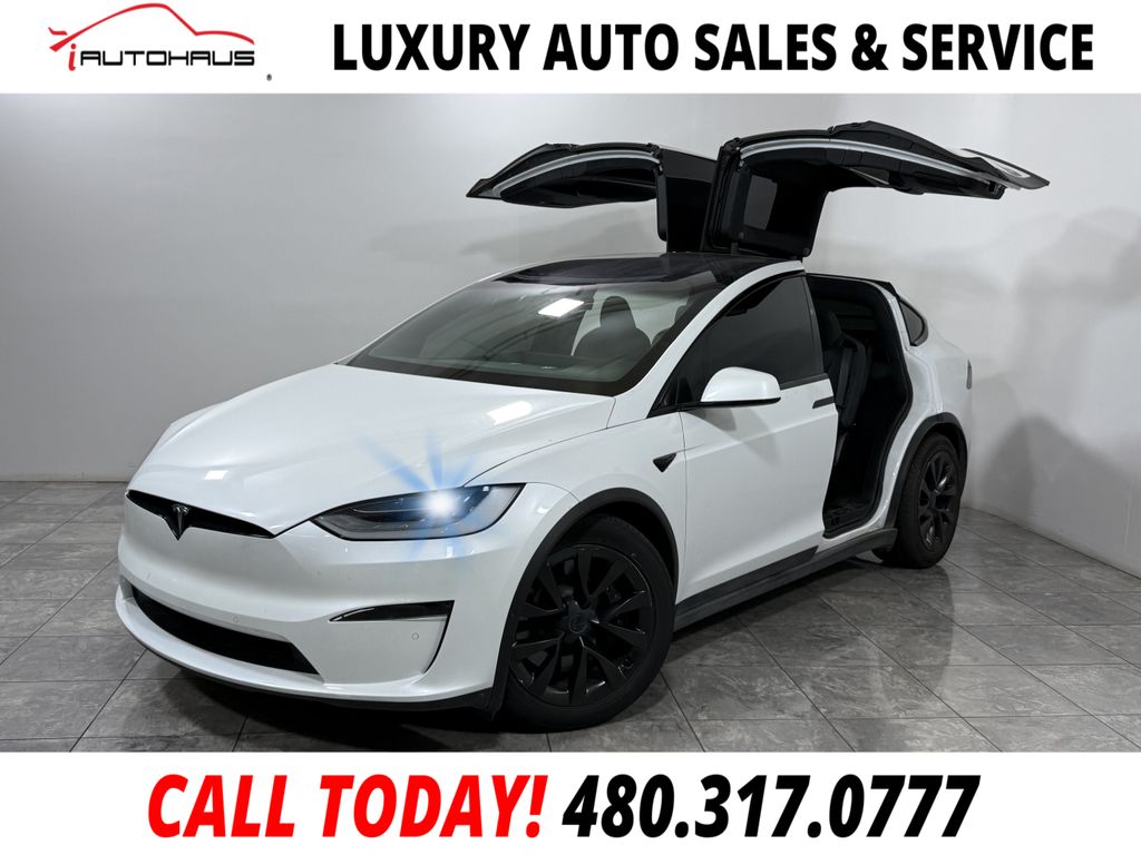 Pearl White Multi-Coat 2023 Tesla Model X SUV / Crossover All-Wheel Drive 1-Speed Automatic