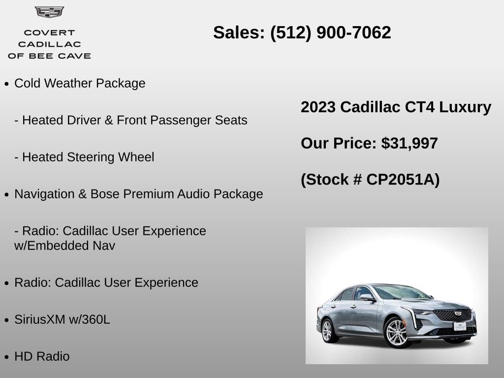 Used Car 2023 Cadillac Ct4  Luxury For Sale Under $35,000 In Austin, Texas