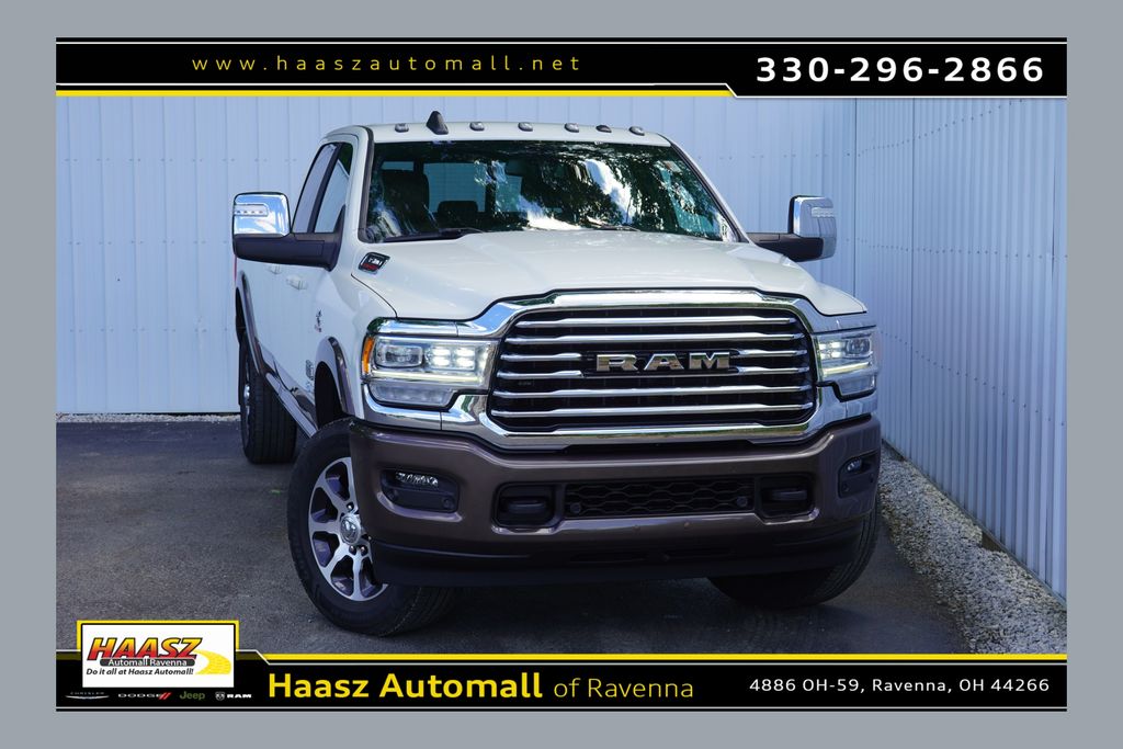 Pearl White 2023 RAM 3500 Pickup Truck Four-Wheel Drive 6-Speed Automatic