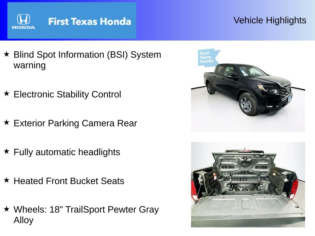 Used Car 2025 Honda Ridgeline  Trailsport For Sale Under $40,000 In Austin, Texas