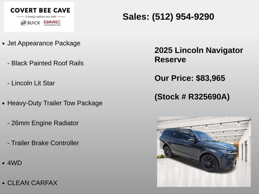 Used Car 2025 Lincoln Navigator  Reserve For Sale Under $90,000 In Austin, Texas