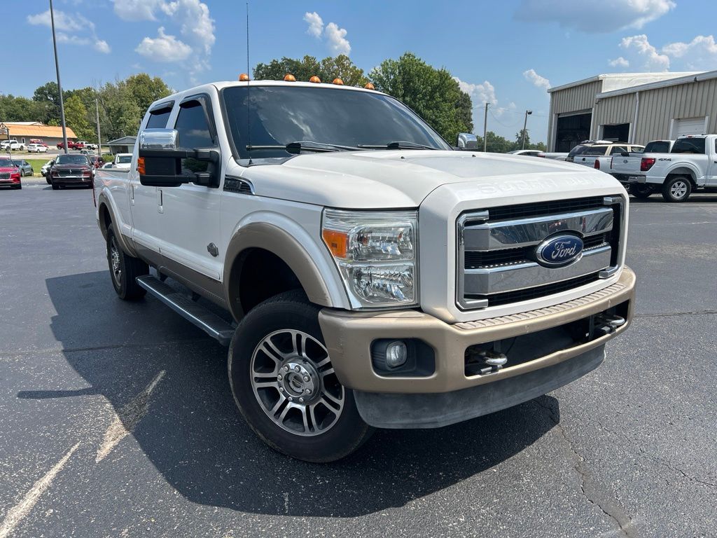 White 2014 Ford F-250 Super Duty Pickup Truck Four-Wheel Drive 6-Speed Automatic Overdrive