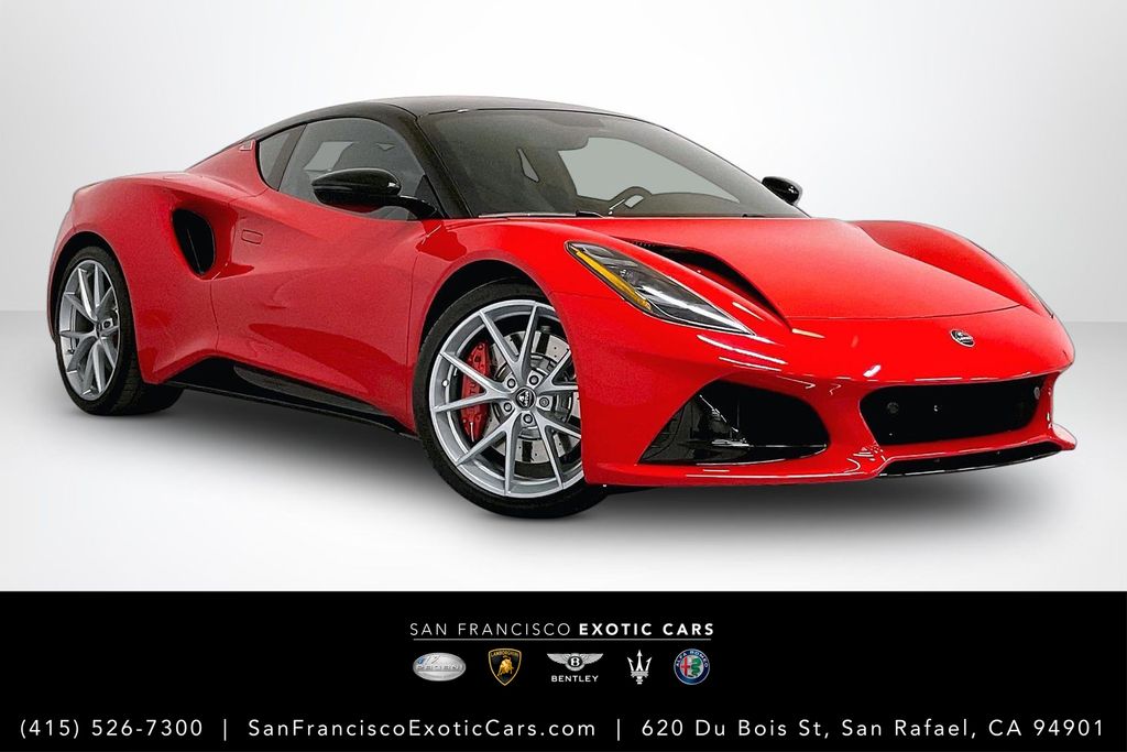 Red 2025 Lotus Emira V6 Base RWD Coupe Rear-Wheel Drive 6-Speed Automatic