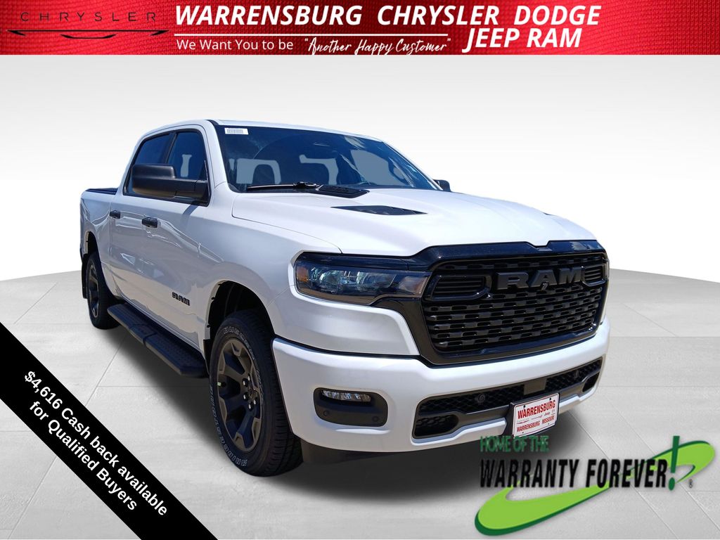 Bright White Clearcoat 2026 RAM 1500 Pickup Truck Four-Wheel Drive 8-Speed Automatic