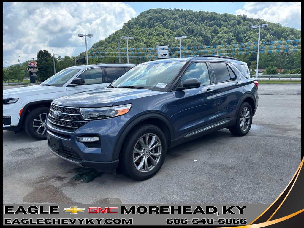 Blue Metallic 2021 Ford Explorer SUV / Crossover All-Wheel Drive Automatic