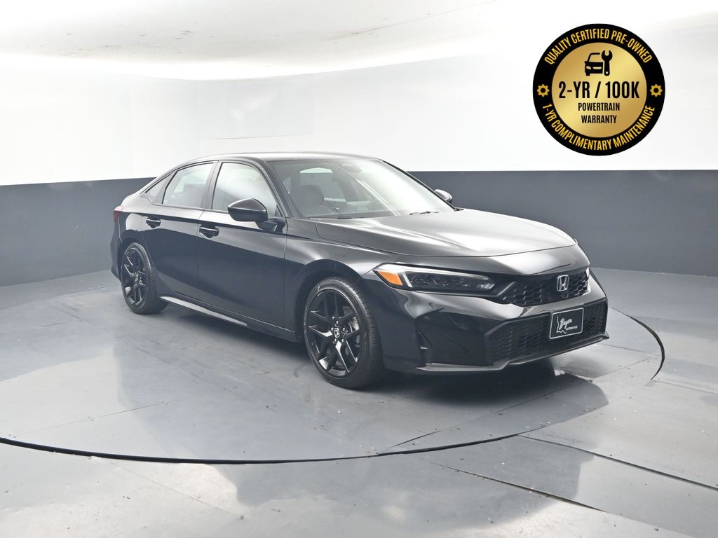 Crystal Black Pearl 2025 Honda Civic Sport FWD Sedan Front-Wheel Drive Continuously Variable Transmission