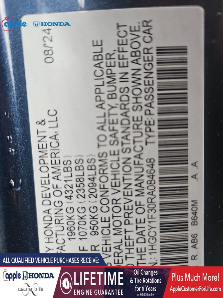 2024 Honda Accord Sedan EX