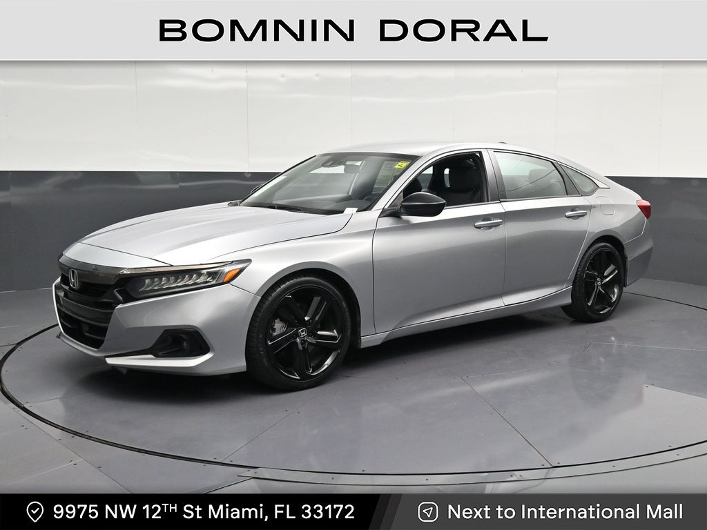 Silver 2021 Honda Accord Sedan Front-Wheel Drive Continuously Variable Transmission