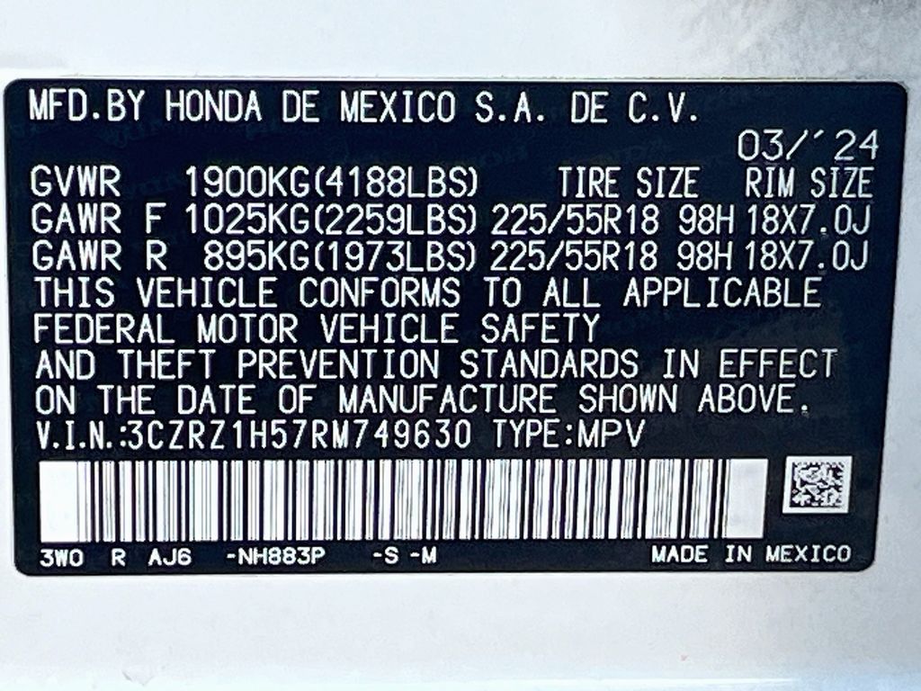 2024 Honda HR-V Sport White at Martin Chrysler Dodge Jeep Ram