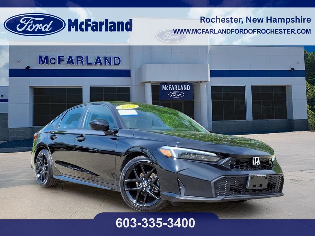 Crystal Black Pearl 2025 Honda Civic Sport FWD Sedan Front-Wheel Drive Continuously Variable Transmission