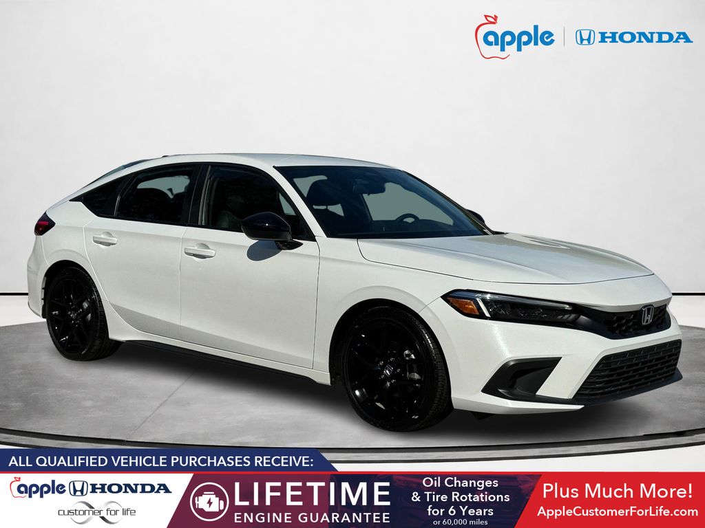 White 2024 Honda Civic Hatchback Hatchback Front-Wheel Drive Continuously Variable Transmission