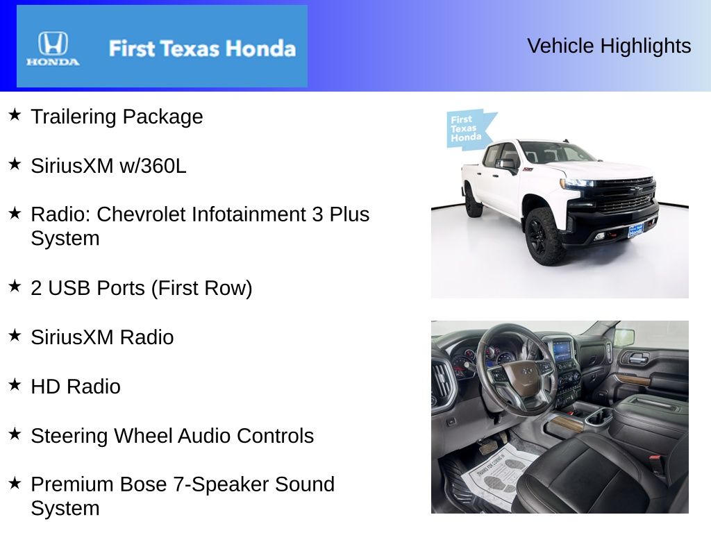 Used Car 2021 Chevrolet Silverado 1500  Lt Trail Boss For Sale Under $40,000 In Austin, Texas
