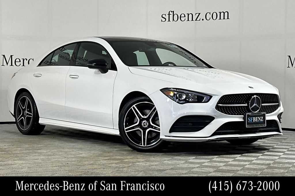 Polar White 2023 Mercedes-Benz CLA Coupe Front-Wheel Drive 7-Speed Automatic