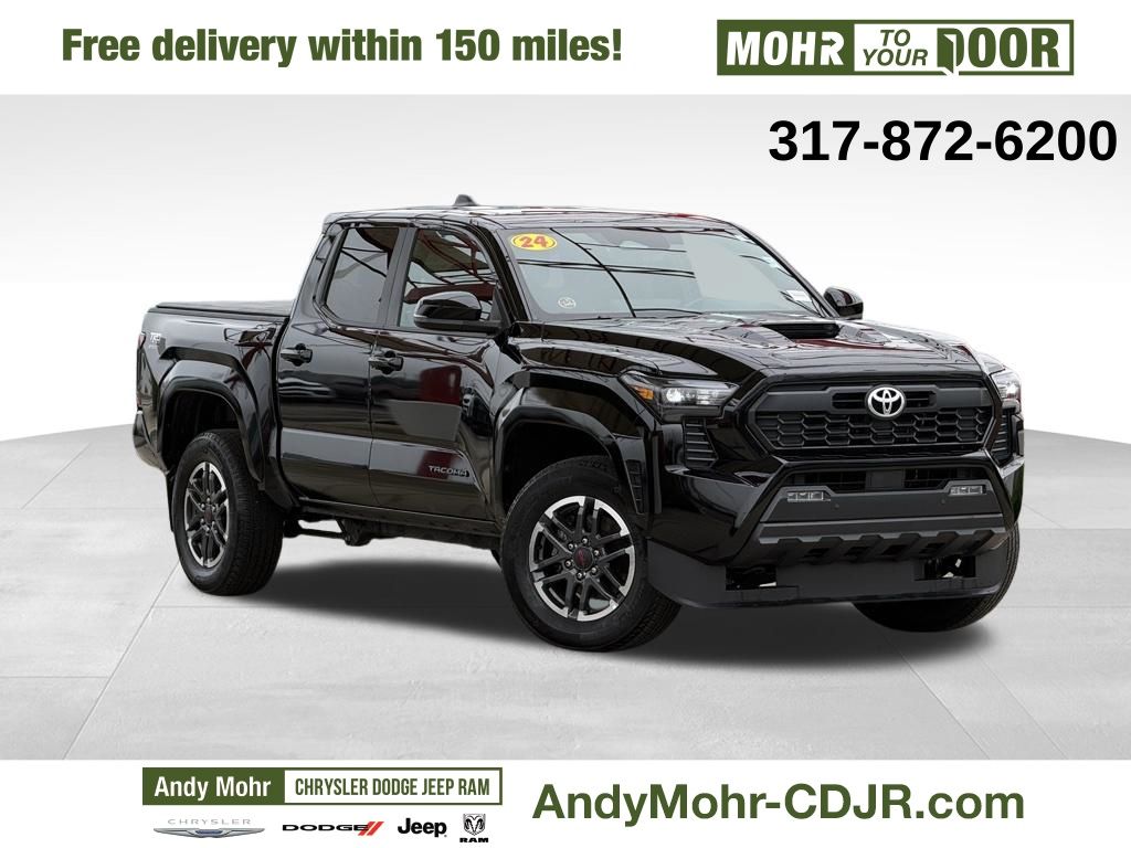 Black 2024 Toyota Tacoma TRD Sport Double Cab 4WD Pickup Truck Four-Wheel Drive 8-Speed Automatic