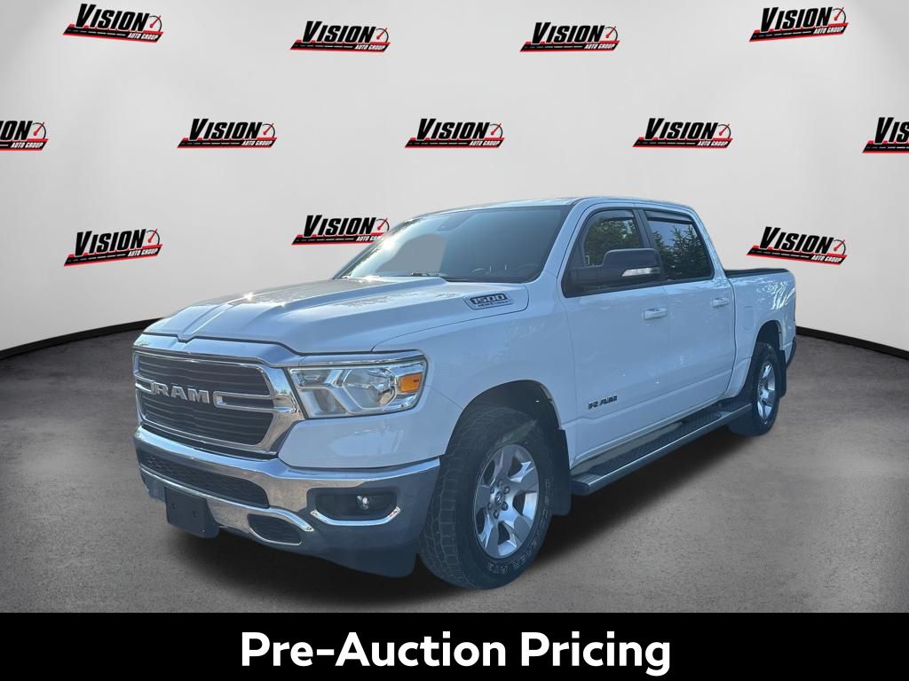 Bright White Clearcoat 2021 RAM 1500 Big Horn Crew Cab 4WD Pickup Truck Four-Wheel Drive 8-Speed Automatic
