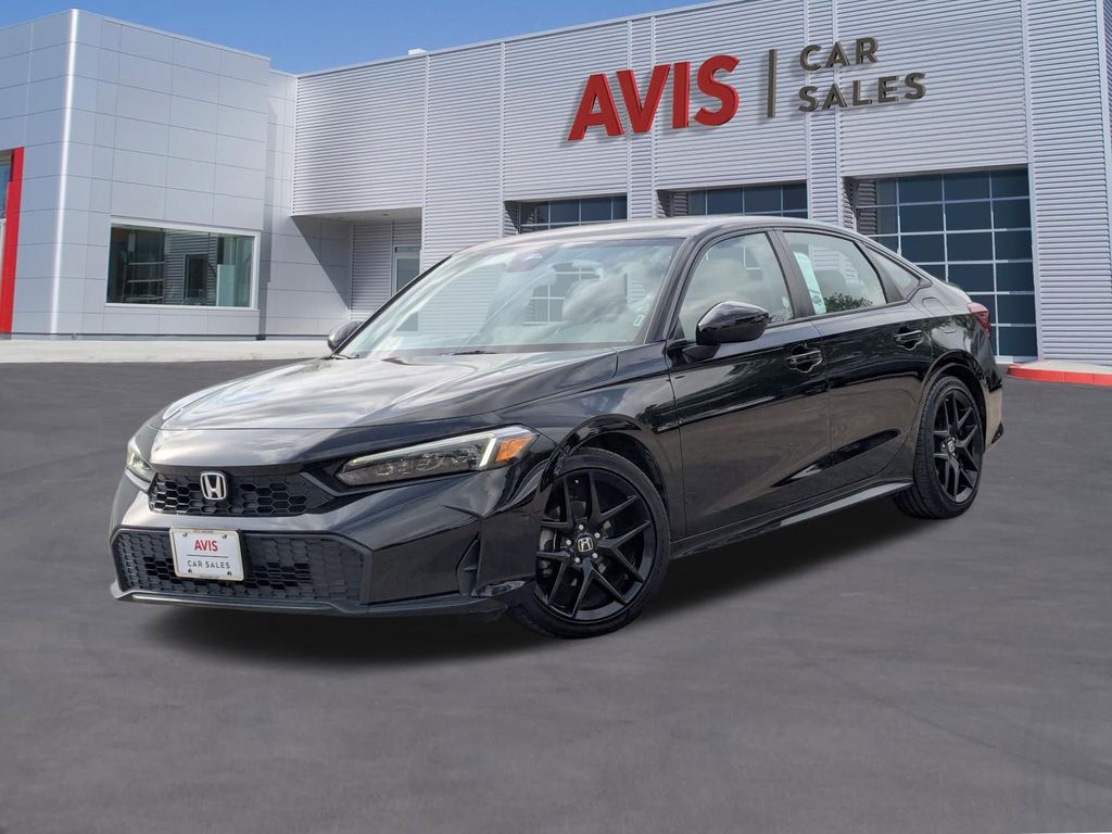 Black 2025 Honda Civic Sport FWD Sedan Front-Wheel Drive Continuously Variable Transmission