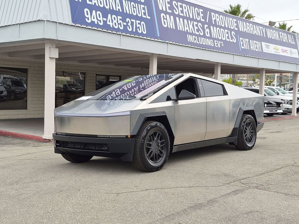 Gray 2025 Tesla Cybertruck Crew Cab AWD Pickup Truck All-Wheel Drive 1-Speed Automatic
